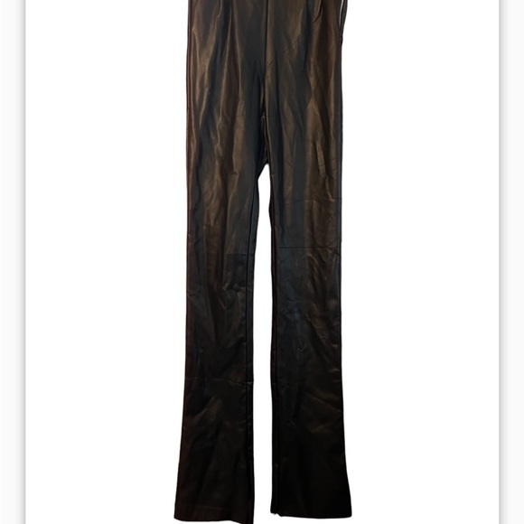 Zara Faux Leather High Waisted Straight Leg Blogger favorite Small Women Zipper - Picture 3 of 8